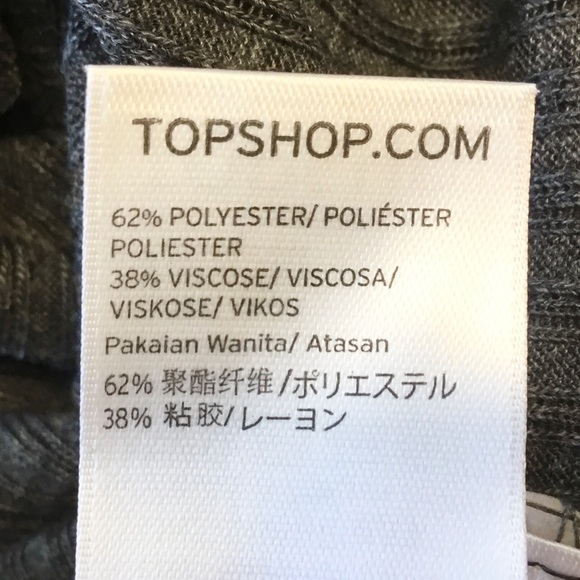 NWT Topshop Slash Crop Tee - Gray - Picture 7 of 7